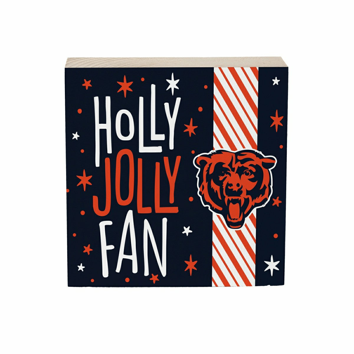 Chicago Bears Block, Holiday, 6x6