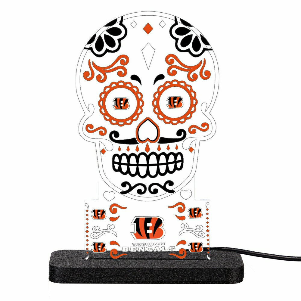 Cincinnati Bengals NFL Football Sugar Skull Desklite LED Decor