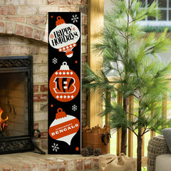 Cincinnati Bengals 47" Double Sided Leaner, Christmas