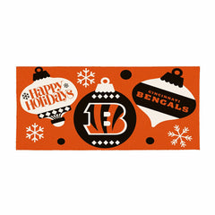Cincinnati Bengals Holiday Flocked Coir Sassafras Switch Mat, 22"x10"
