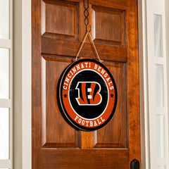 Cincinnati Bengals Round Door Décor with Hanging Rope, 18x18