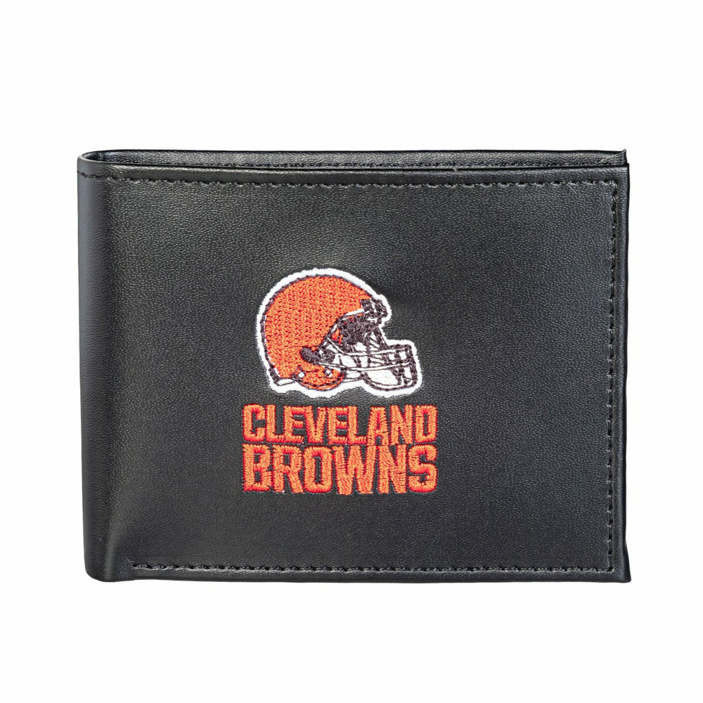 Cleveland Browns Black Bi-Fold Embroidered Wallet w/ RFID Blocking