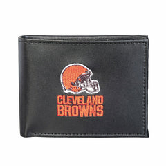 Cleveland Browns Black Bi-Fold Embroidered Wallet w/ RFID Blocking