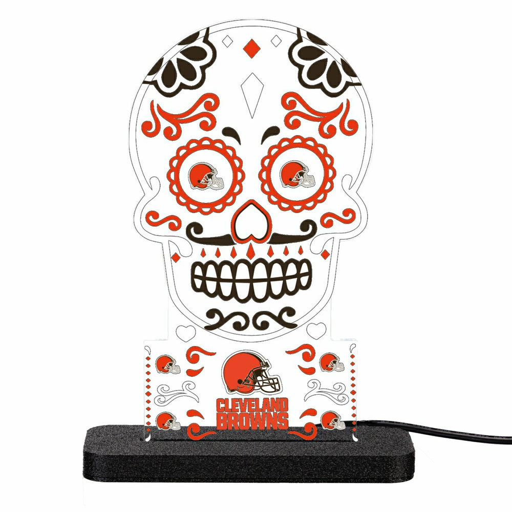 Cleveland Browns NFL Football Sugar Skull Desklite LED Decor