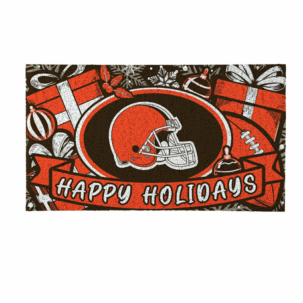 Cleveland Browns Holiday PVC Mat, 28"x16"