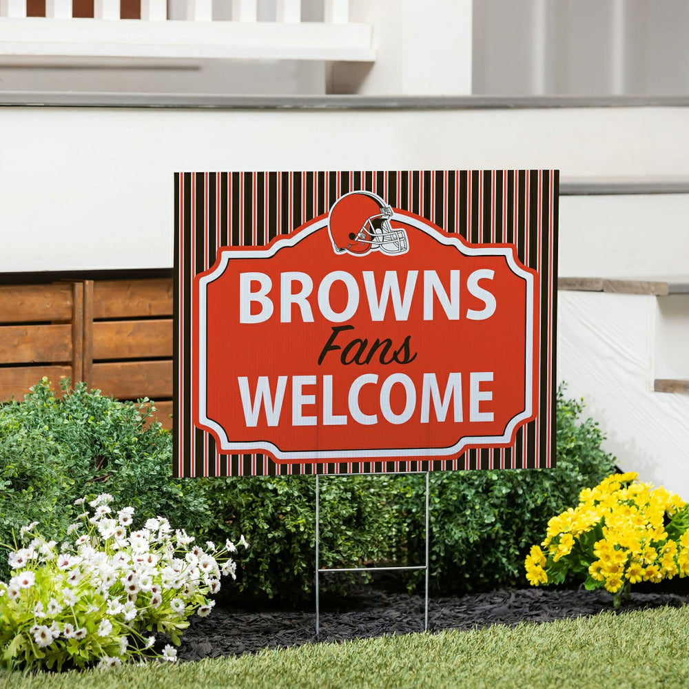 Cleveland Browns Coroplast Yard Sign, "Fans Welcome"