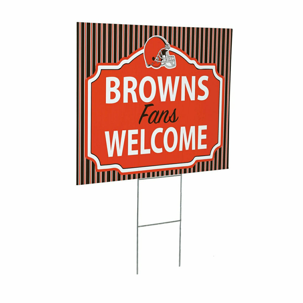 Cleveland Browns Coroplast Yard Sign, "Fans Welcome"