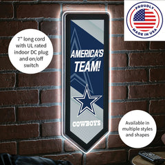 LED Wall Decor, Pennant, Dallas Cowboys