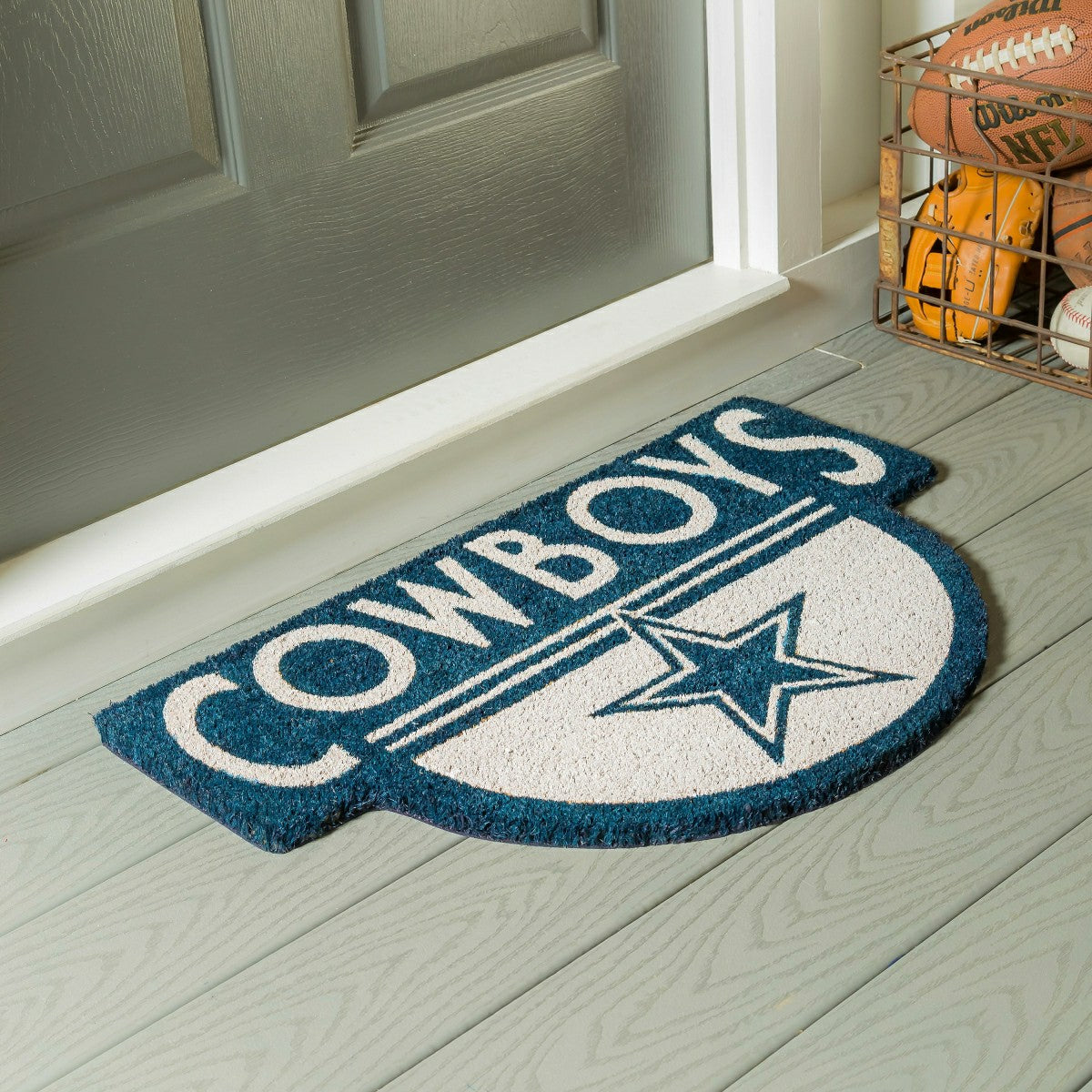 NFL Shaped Coir Door Mat, Cowboys