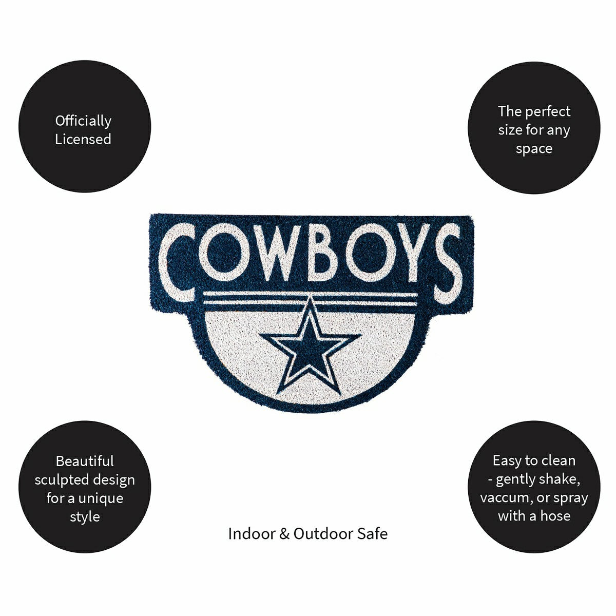 NFL Shaped Coir Door Mat, Cowboys