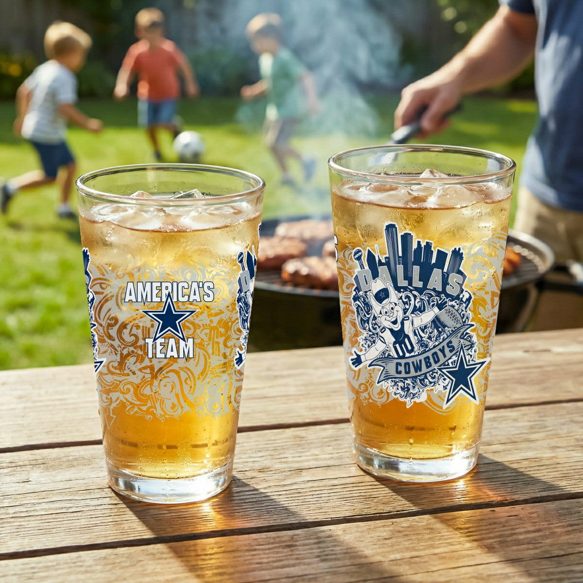 Dallas Cowboys 16oz Glass pint, Set of 2