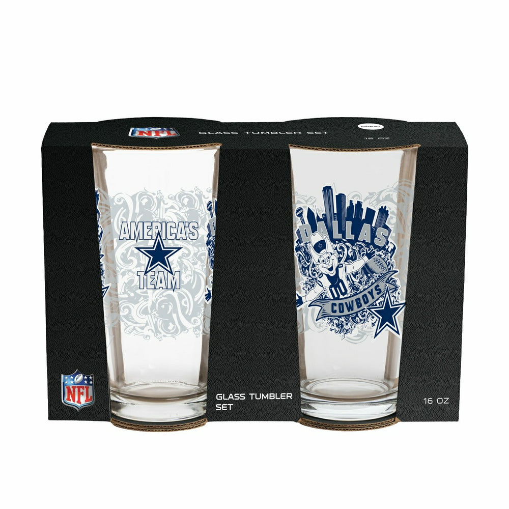 Dallas Cowboys 16oz Glass pint, Set of 2
