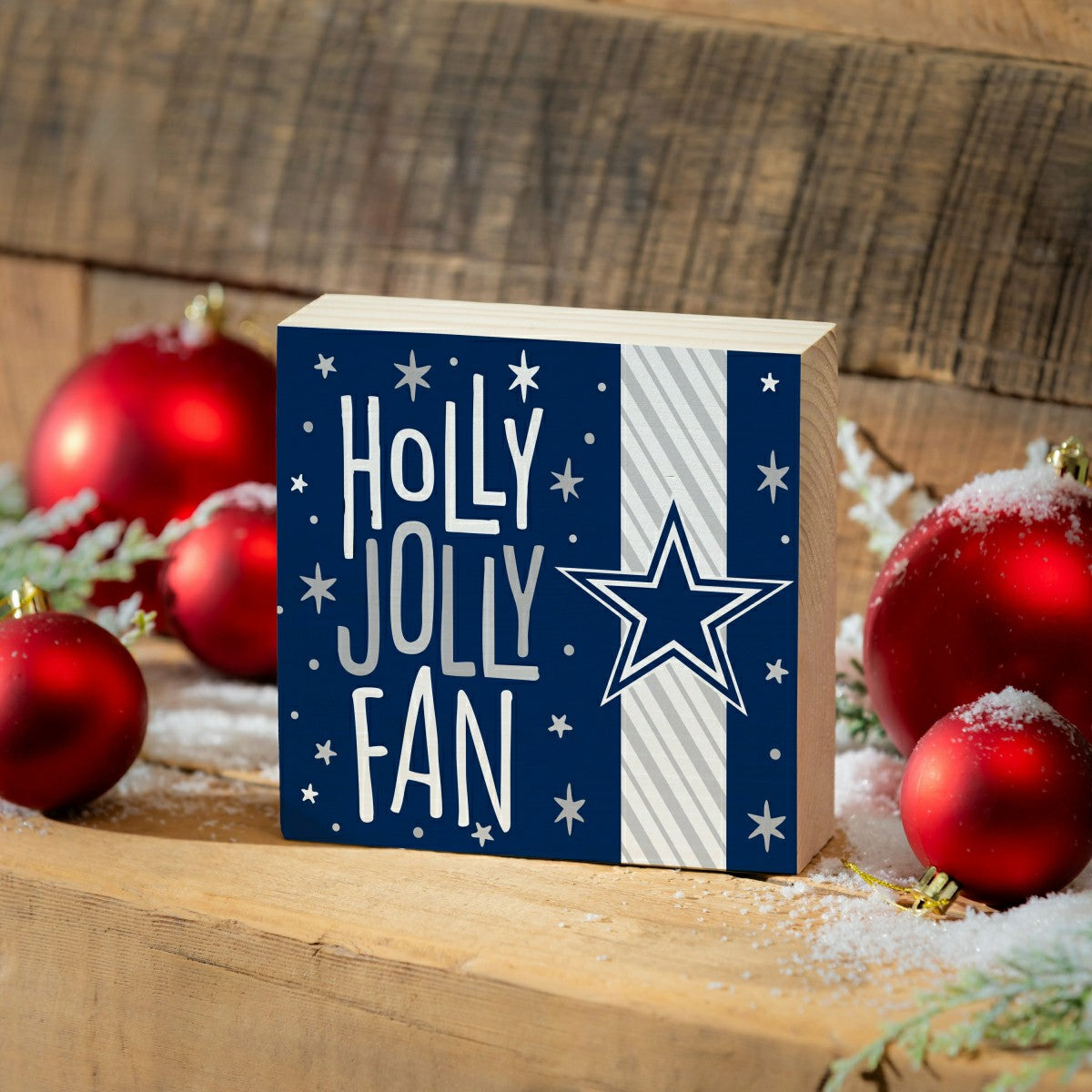 Dallas Cowboys Block, Holiday, 6x6