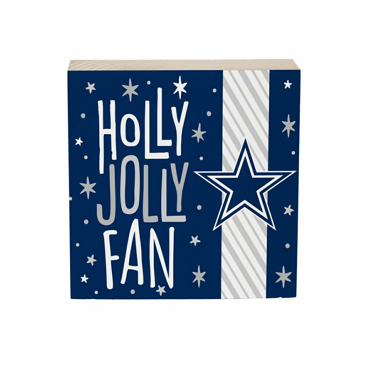Dallas Cowboys Block, Holiday, 6x6