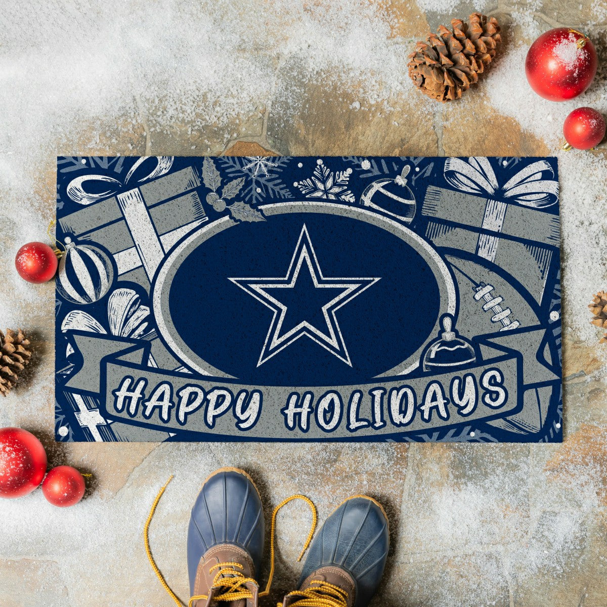 Dallas Cowboys Holiday PVC Mat, 28"x16"