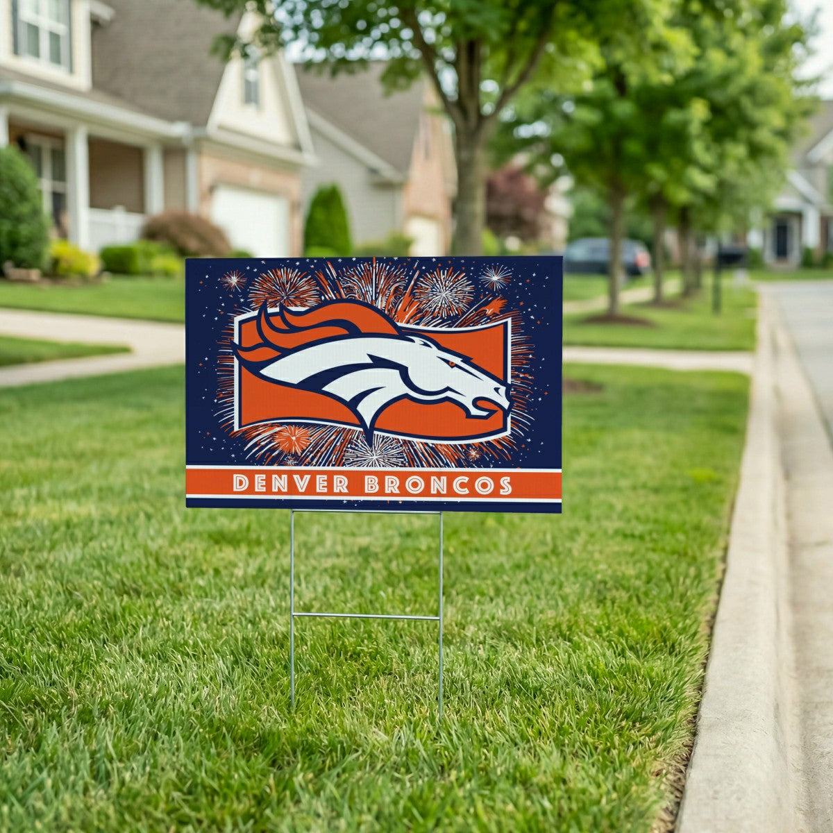 Denver Broncos Yard Sign, Patriotic
