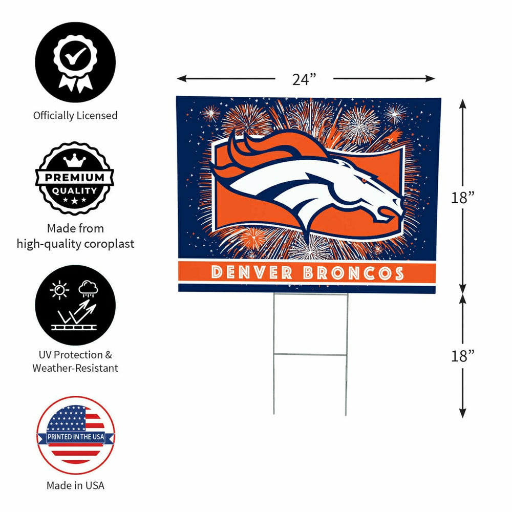 Denver Broncos Yard Sign, Patriotic