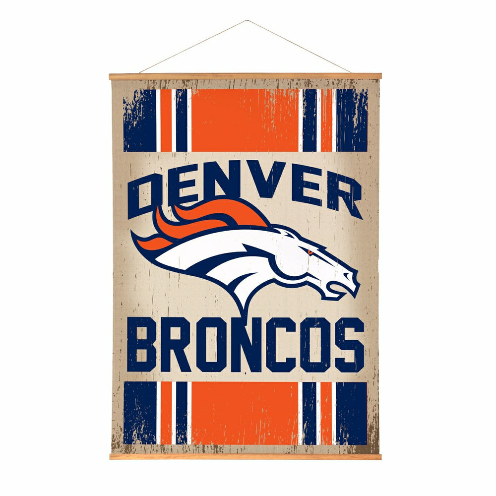 Denver Broncos, Canvas Wall Tapestry, Large, 54x36