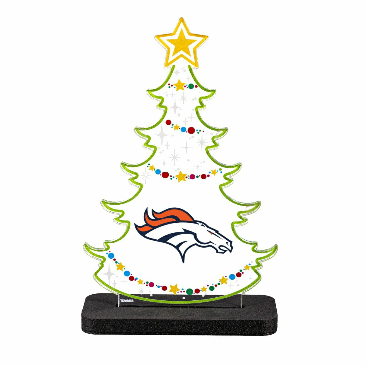 Denver Broncos NFL Football Holiday Tree Desklite LED Decor