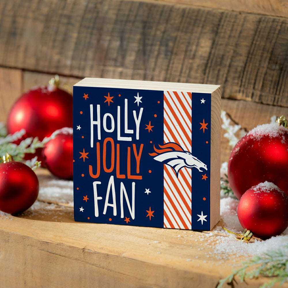 Denver Broncos Block, Holiday, 6x6