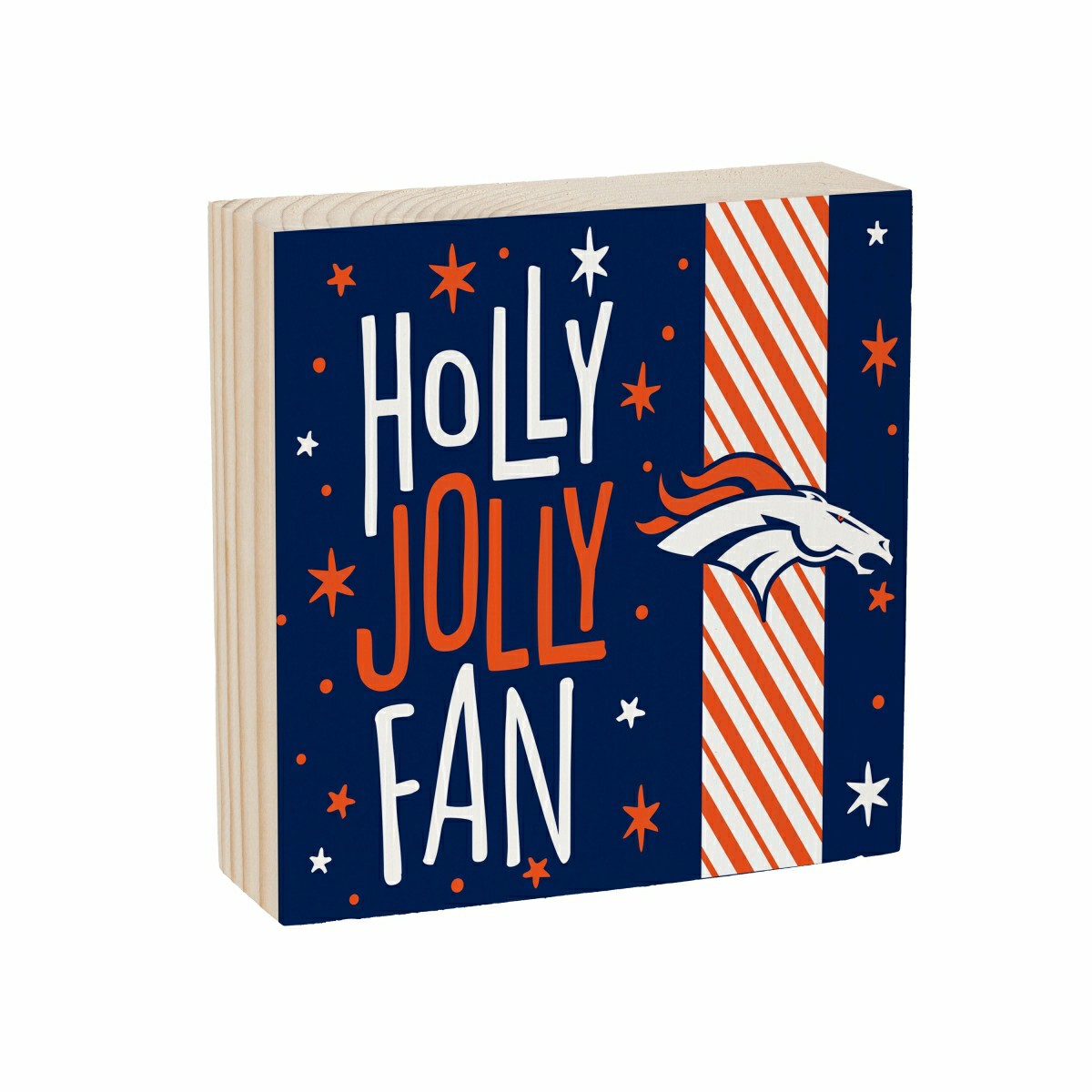 Denver Broncos Block, Holiday, 6x6