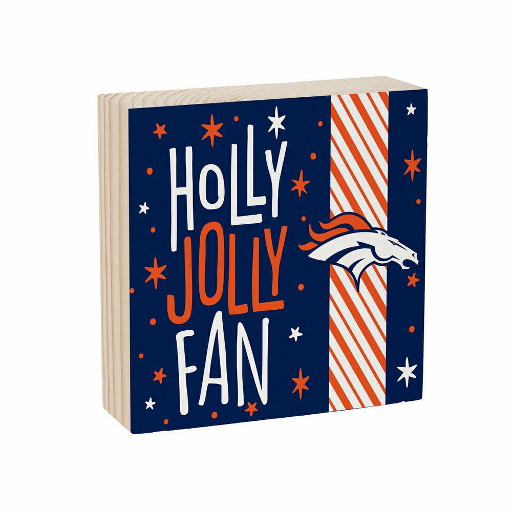 Denver Broncos Block, Holiday, 6x6