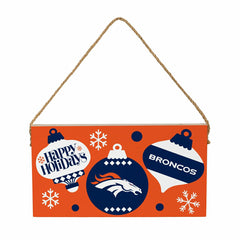 Denver Broncos Holiday Wood Wall Sign, 6x11