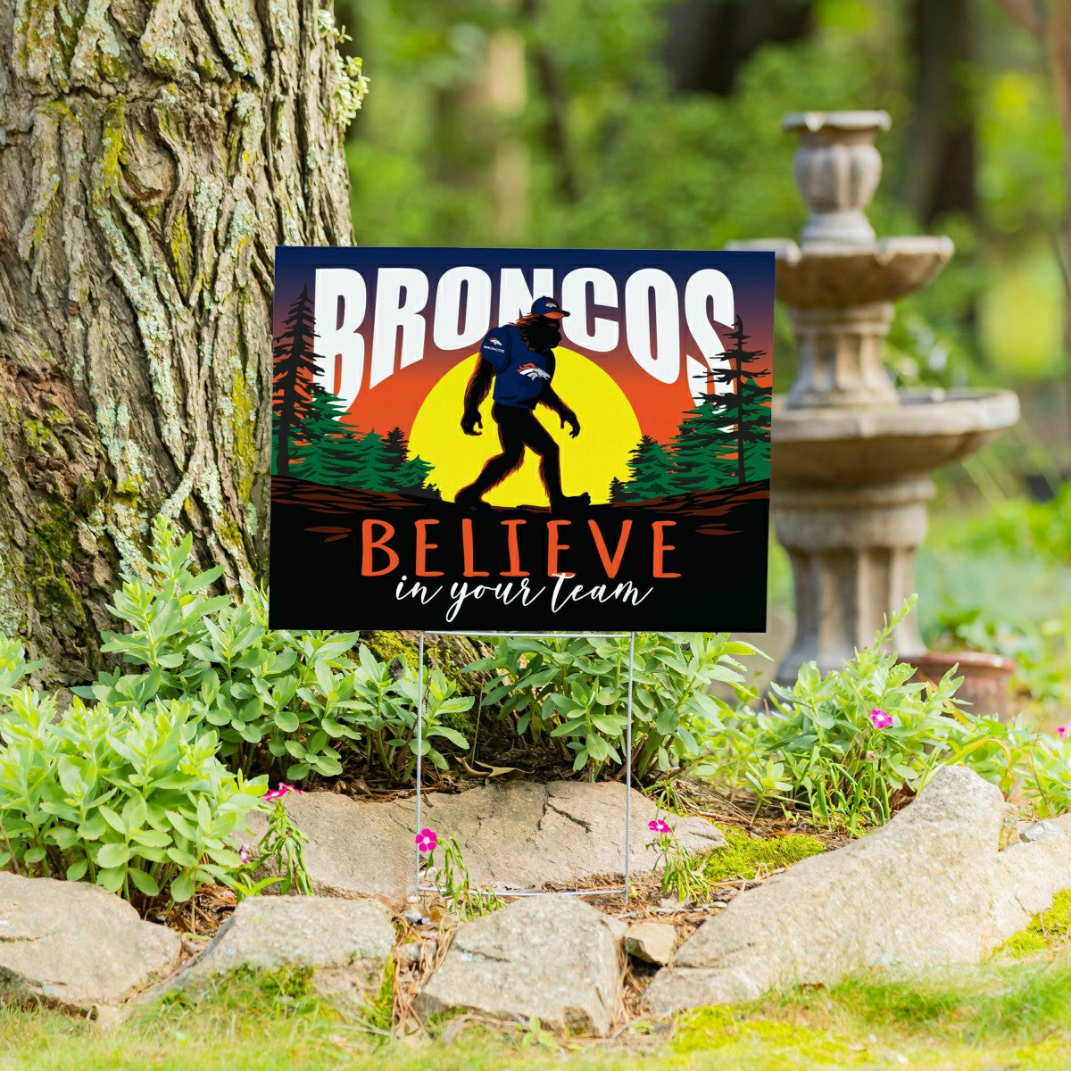 Denver Broncos Yard Sign, Bigfoot