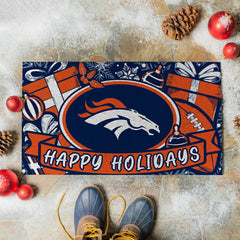 Denver Broncos Holiday PVC Mat, 28"x16"