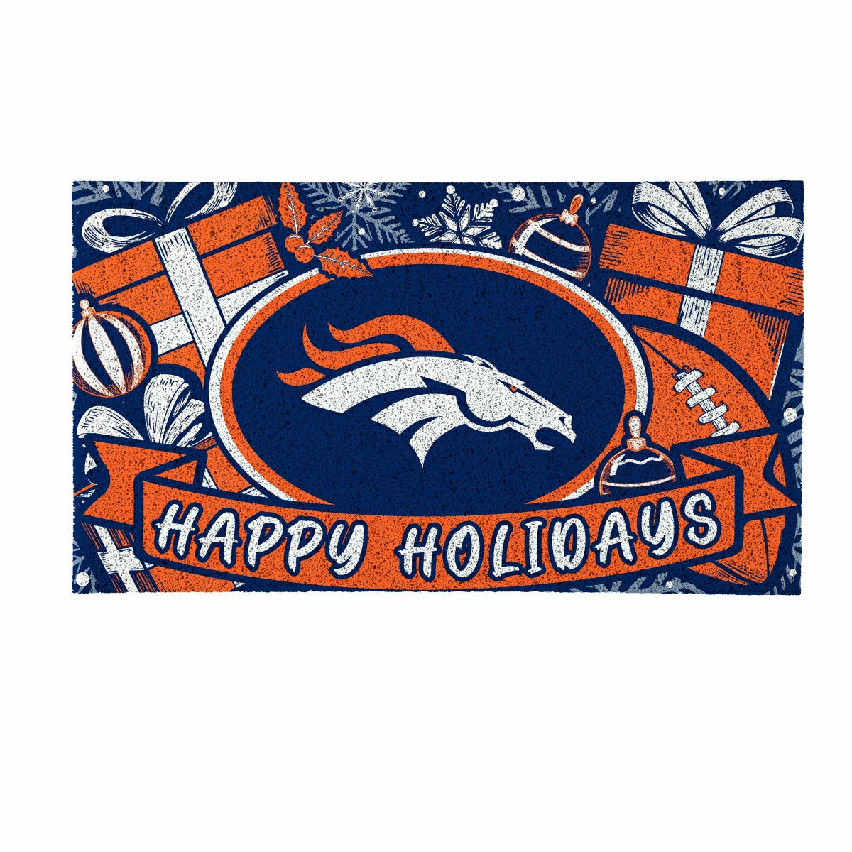 Denver Broncos Holiday PVC Mat, 28"x16"