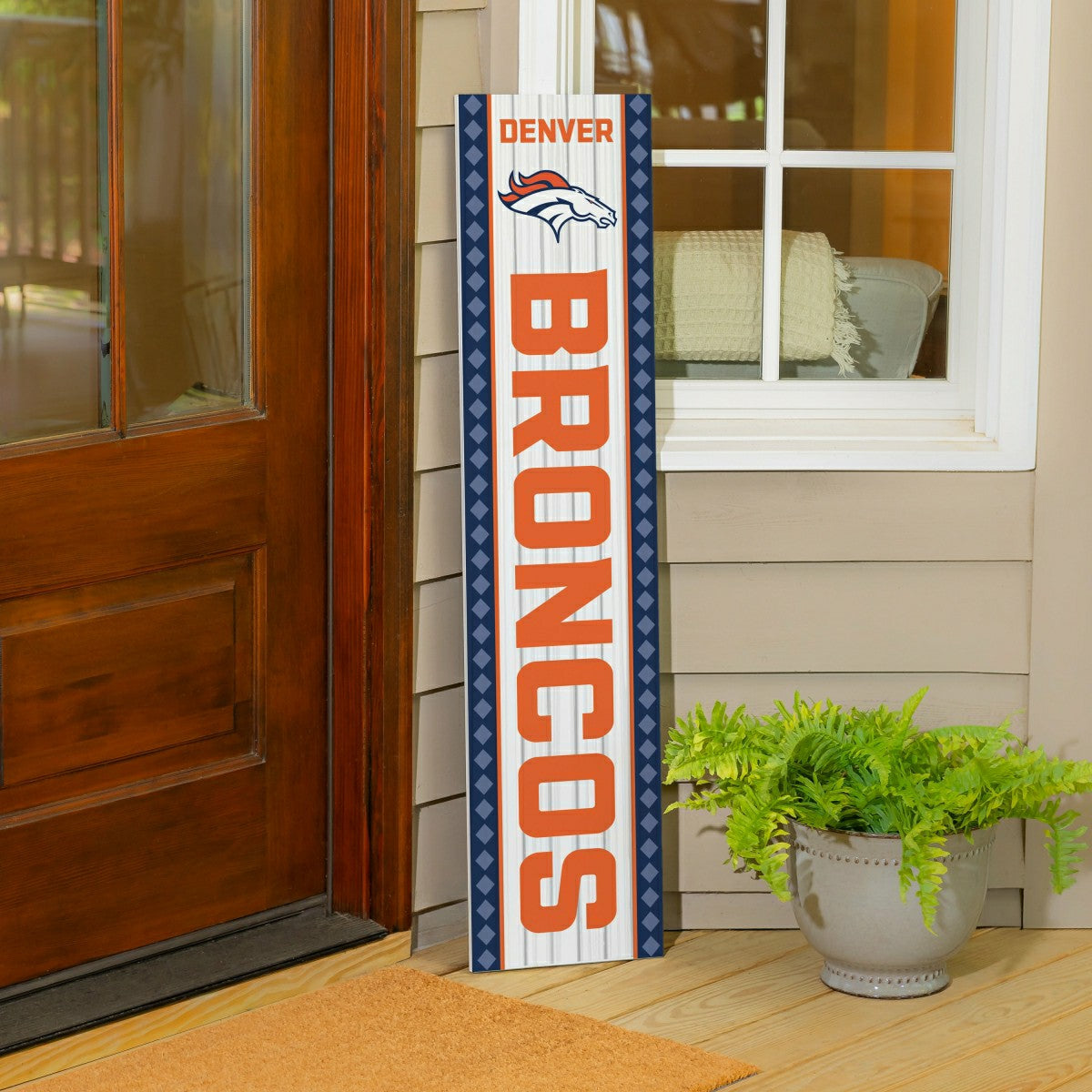 Denver Broncos 47" Double Sided Leaner, Christmas
