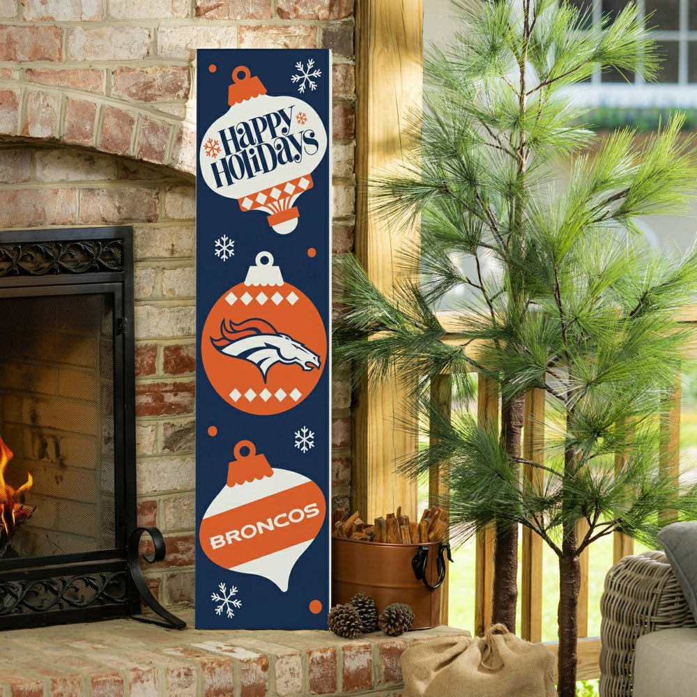 Denver Broncos 47" Double Sided Leaner, Christmas