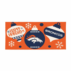 Denver Broncos Holiday Flocked Coir Sassafras Switch Mat, 22"x10"