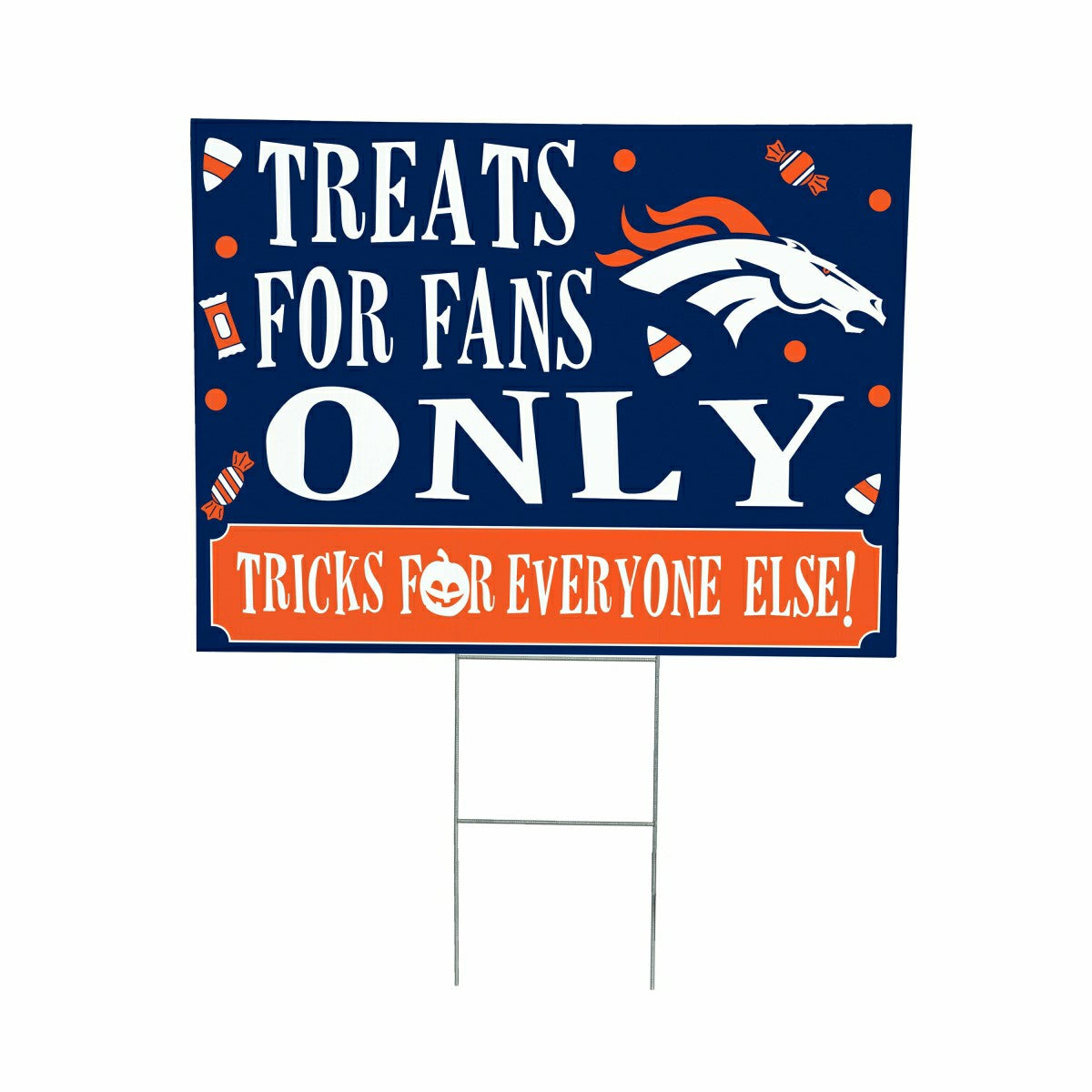 Denver Broncos Yard Sign, Halloween Treats for Fans