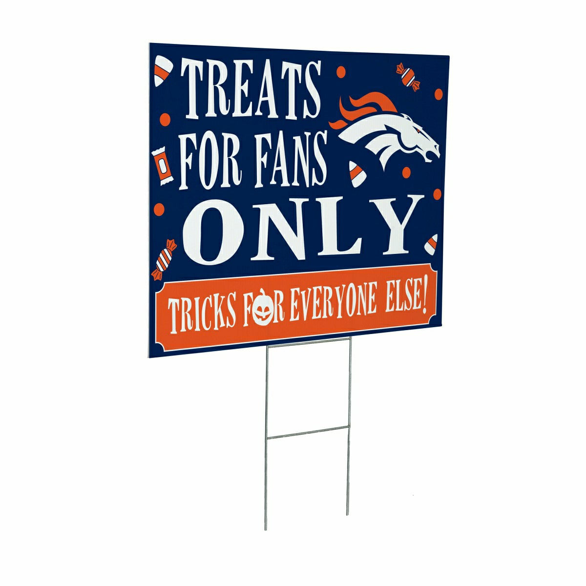 Denver Broncos Yard Sign, Halloween Treats for Fans