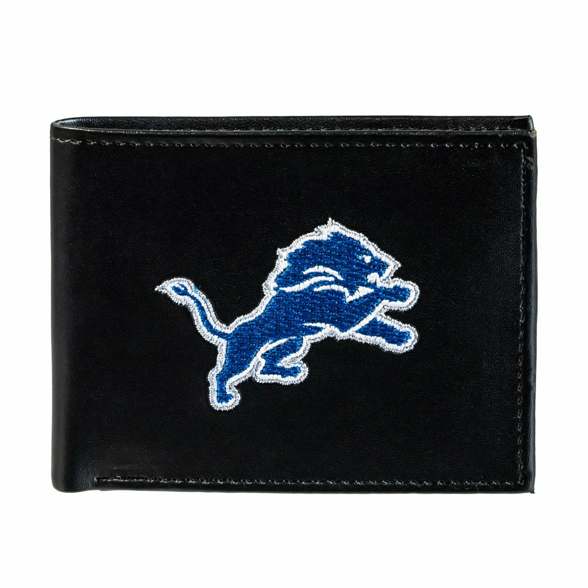Detroit Lions Black Bi-Fold Embroidered Wallet w/ RFID Blocking