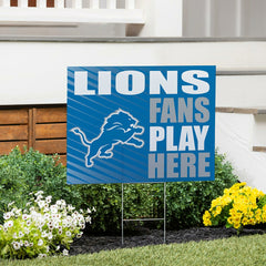 Detroit Lions Coroplast Yard Sign "Fans Play Here"