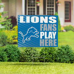 Detroit Lions Coroplast Yard Sign "Fans Play Here"
