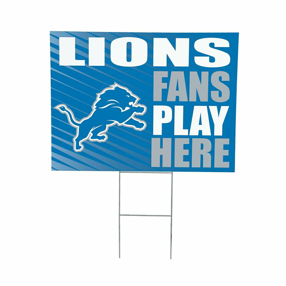 Detroit Lions Coroplast Yard Sign "Fans Play Here"