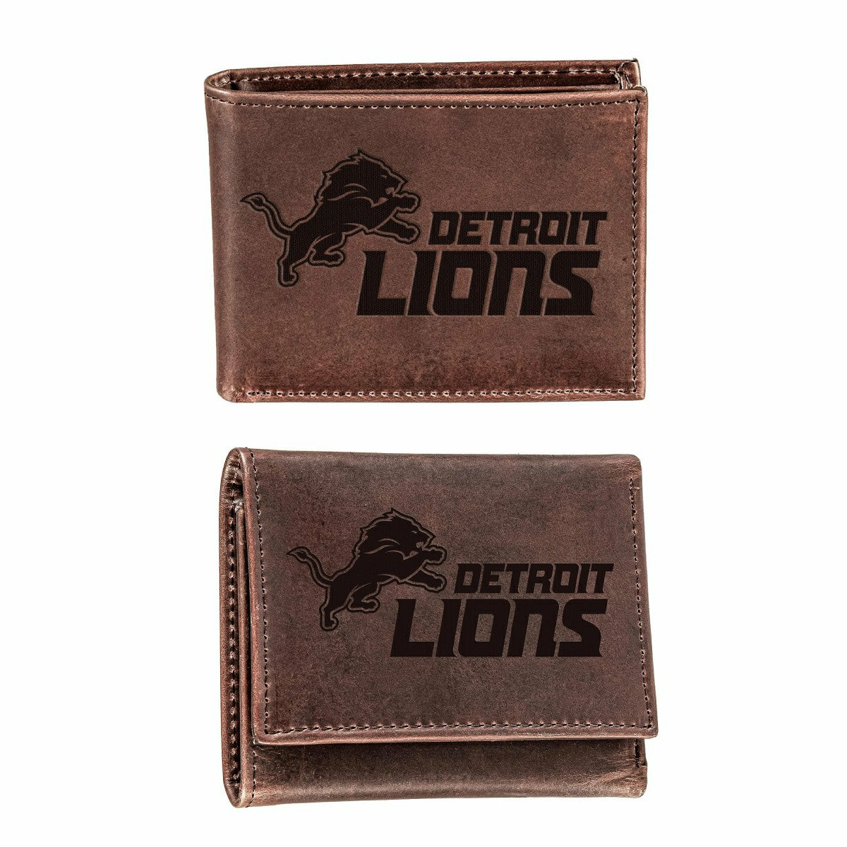 Detroit Lions, Bi-Fold and Tri-Fold Wallet Gift Set, Brown