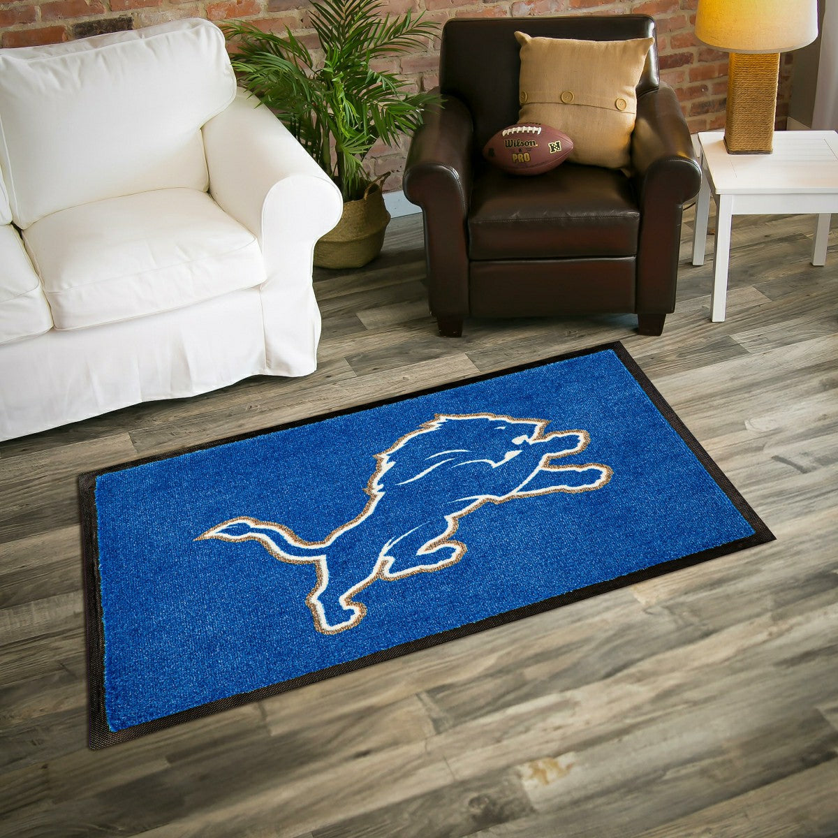 3'x5' Large USA Indoor Outdoor Entryway Mat, Detroit Lions