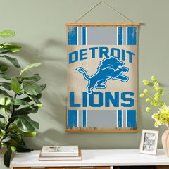 Detroit Lions, Canvas Wall Tapestry, Medium, 36x24