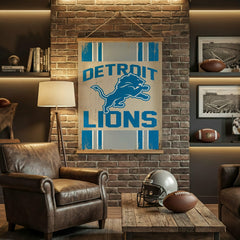 Detroit Lions, Canvas Wall Tapestry, Large, 54x36