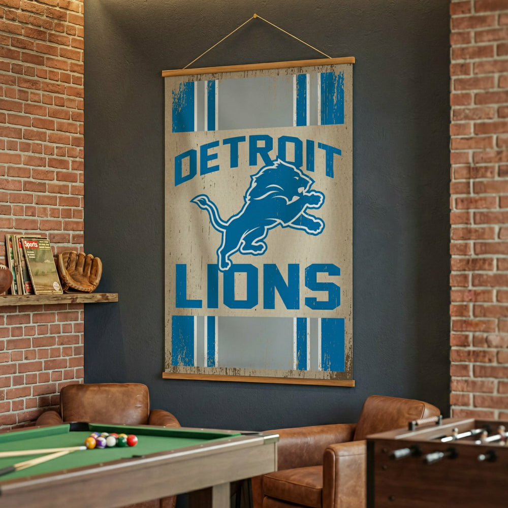 Detroit Lions, Canvas Wall Tapestry, Large, 54x36