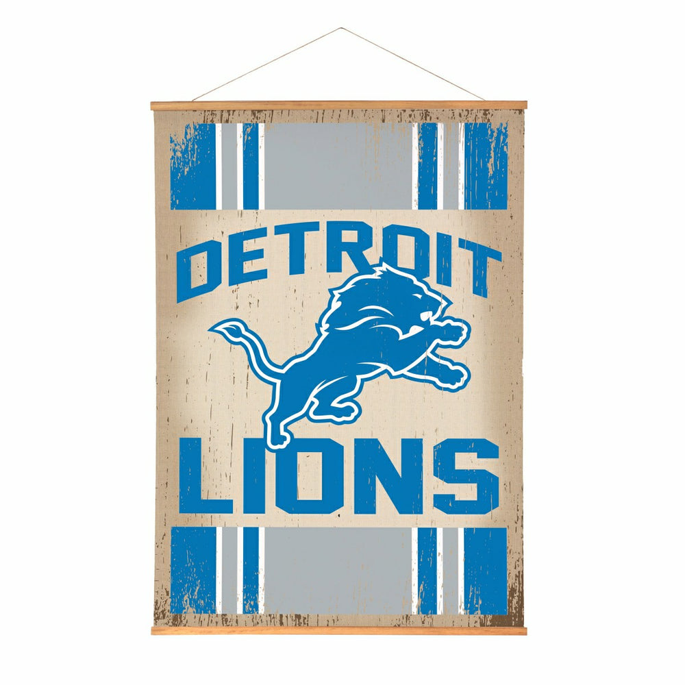Detroit Lions, Canvas Wall Tapestry, Large, 54x36