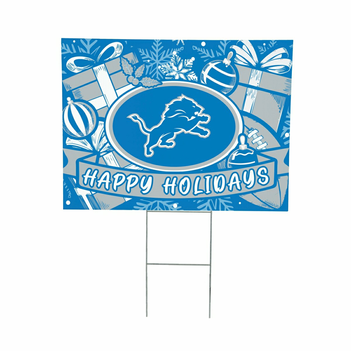 Detroit Lions Yard Sign, Holiday
