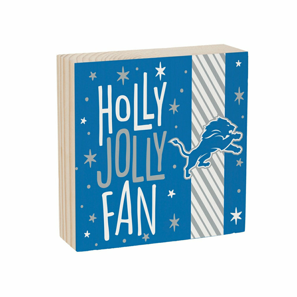 Detroit Lions Block, Holiday, 6x6
