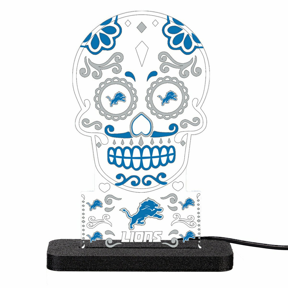 Detroit Lions NFL Football Sugar Skull Desklite LED Decor