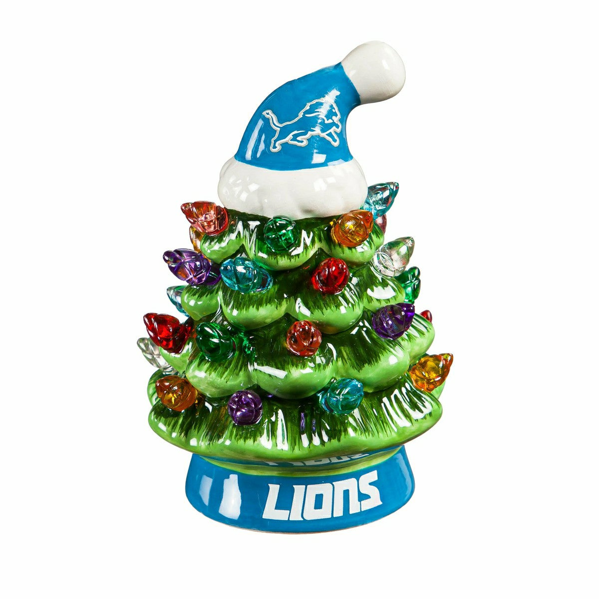 4" Mini LED Tabletop Christmas Tree, Set of 2, Detroit Lions