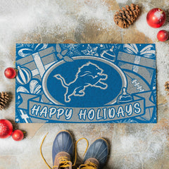 Detroit Lions Holiday PVC Mat, 28"x16"